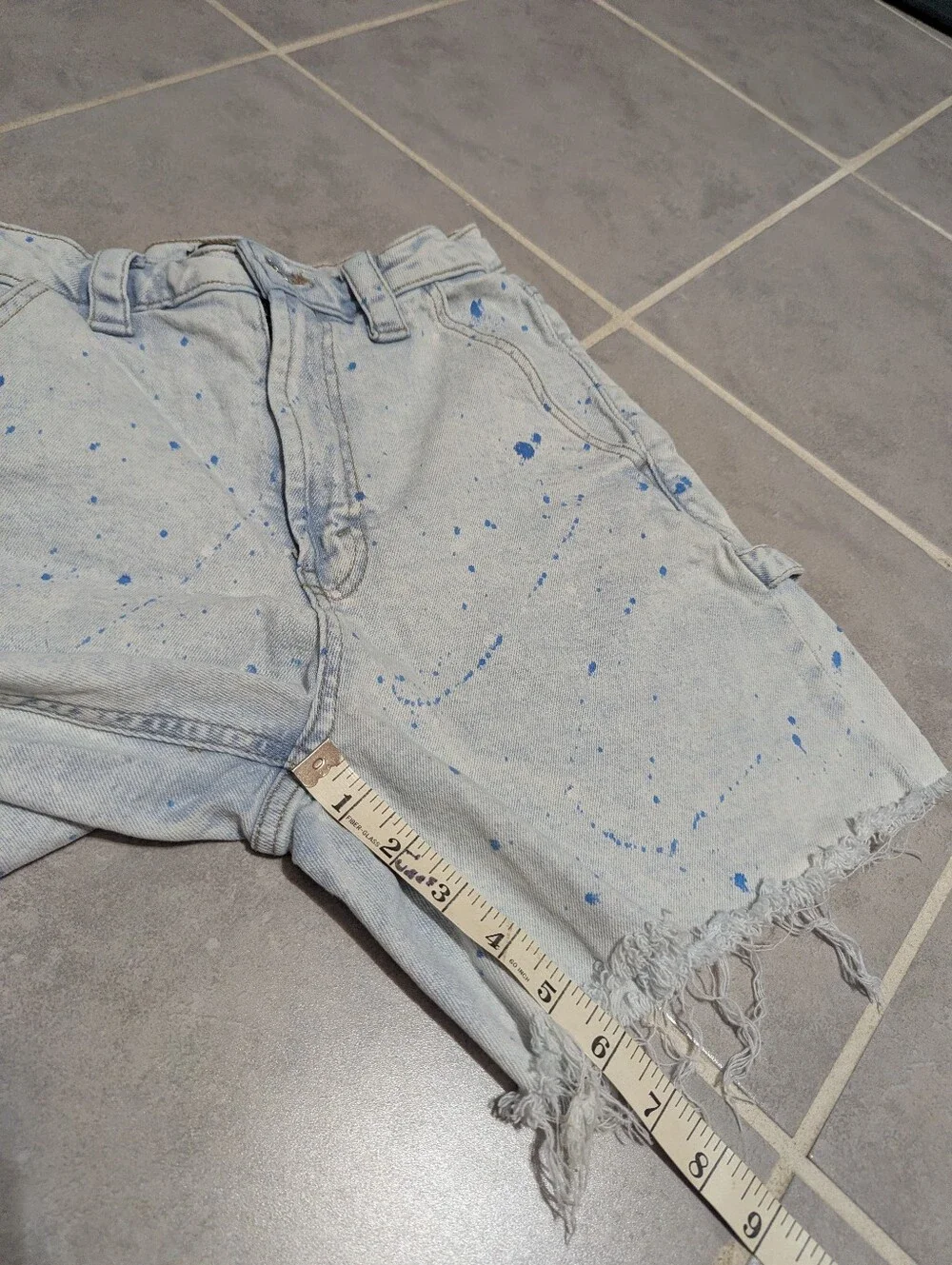 Wild Fable Size 2 Highest Rise Utility Paint Splatter Distressed Denim Shorts